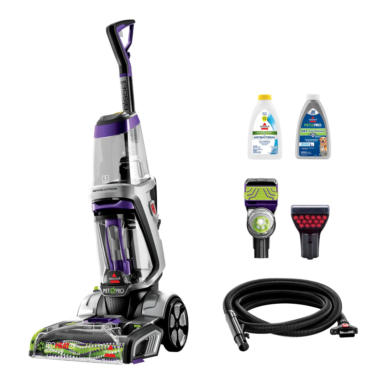 BISSEL ProHeat 2X Revolution Pet Pro Plus, Upright Deep Cleaner, Dual Dirt Lifter Powerbrush, Hose & Tool Attachment
