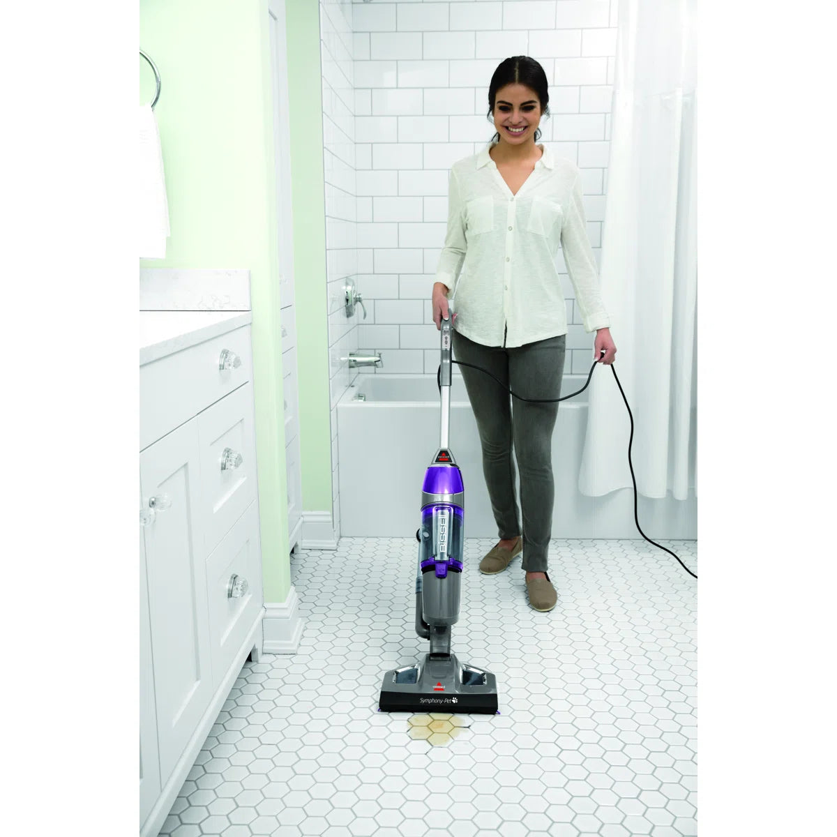 BISSEL Symphony Pet Steam Mop and Steam Vacuum Cleaner for Hardwood and Tile Floors, with Microfiber Mop Pads