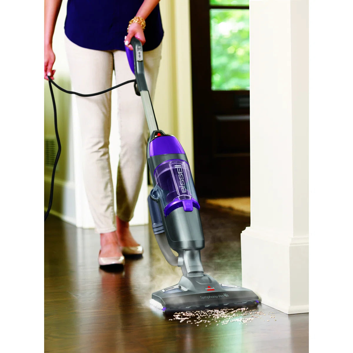 BISSEL Symphony Pet Steam Mop and Steam Vacuum Cleaner for Hardwood and Tile Floors, with Microfiber Mop Pads
