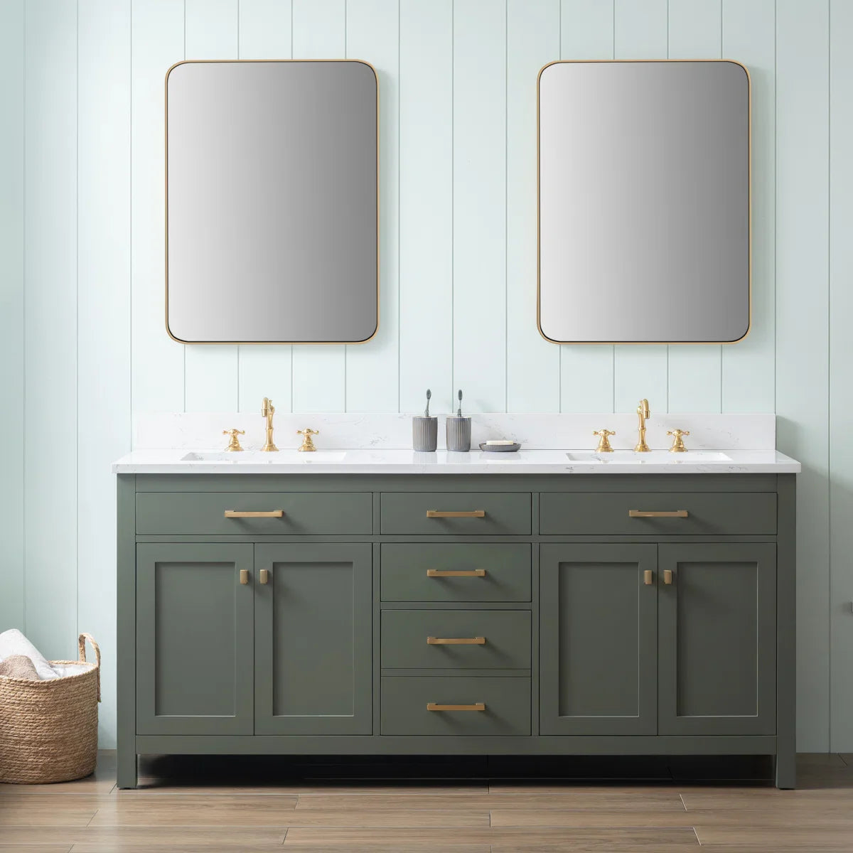 Ajhane 72" Double Bathroom Vanity Set