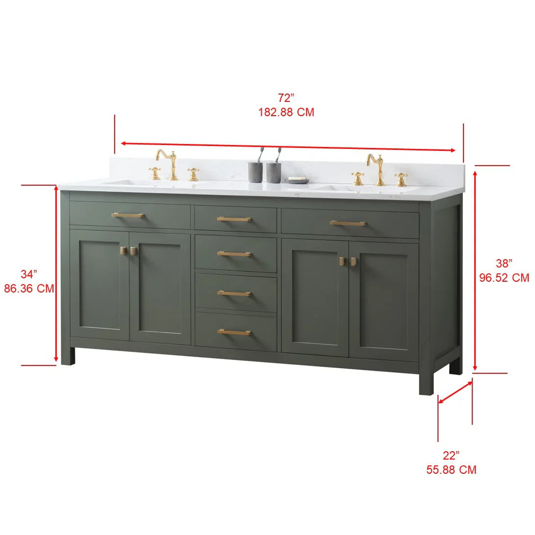 Ajhane 72" Double Bathroom Vanity Set