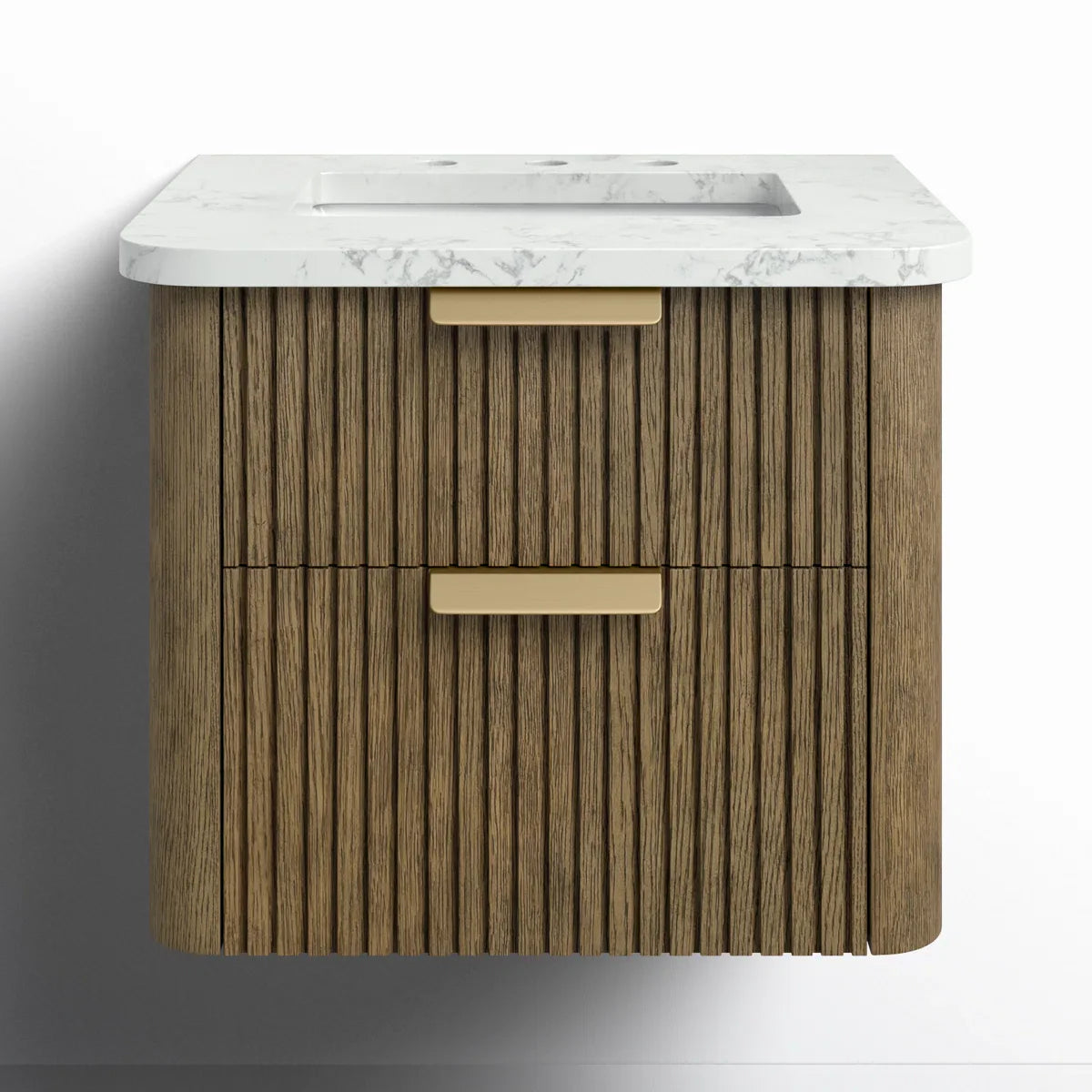 Liljan 24'' Wall-Mounted Single Bathroom Vanity with Engineered Stone Top