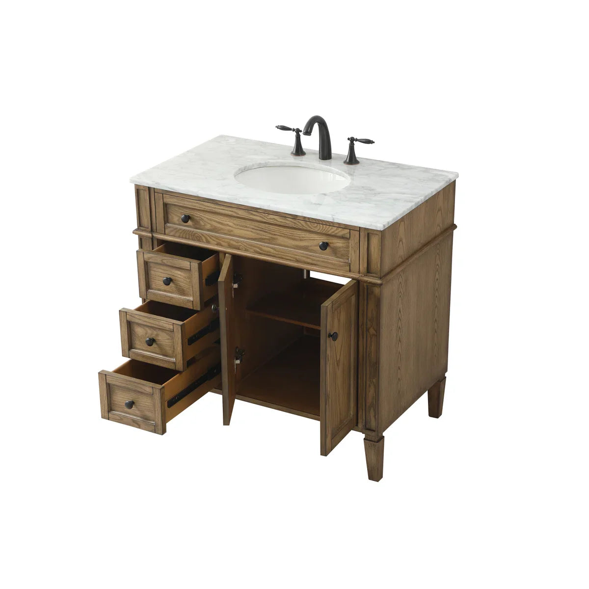 Rivers 36'' Single Bathroom Vanity with Marble Top