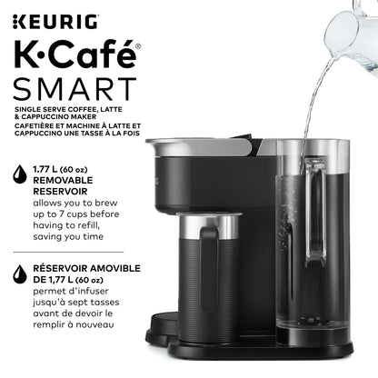 Keurig K-Café SMART With Connected Capabilities, with Milk Frother for Speciality Beverages, Black