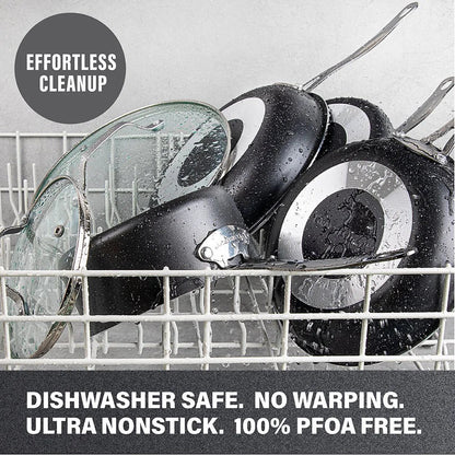 20 Piece Aluminum Non Stick Cookware & Bakeware Set with Ultra Nonstick Surface, Oven & Dishwasher Safe