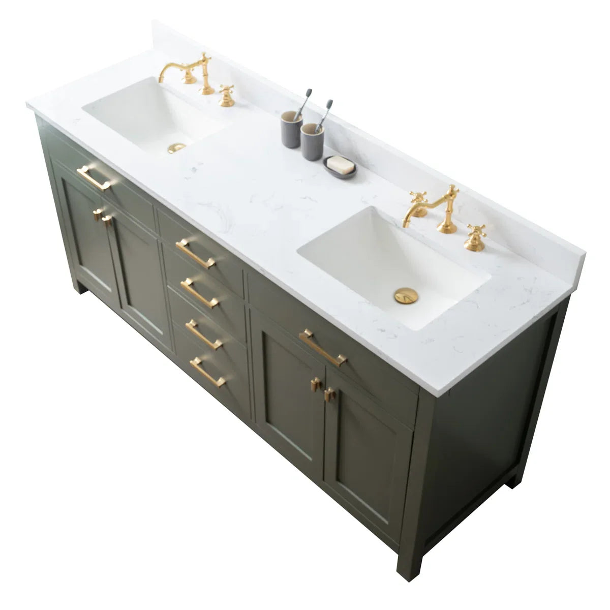 Ajhane 72" Double Bathroom Vanity Set