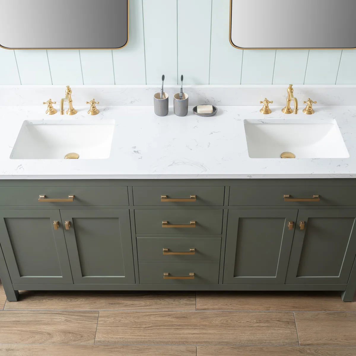 Ajhane 72" Double Bathroom Vanity Set