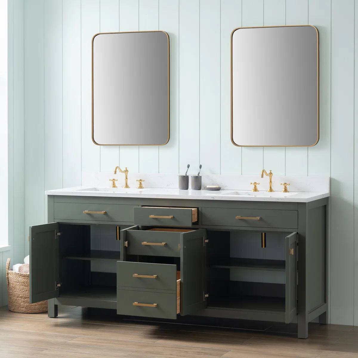 Ajhane 72" Double Bathroom Vanity Set