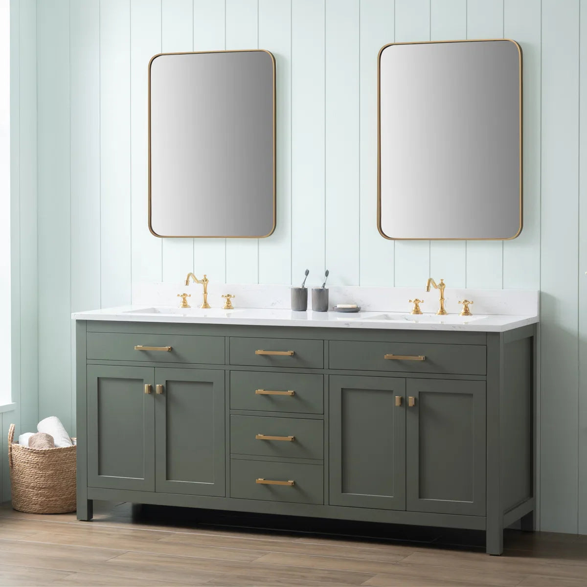Ajhane 72" Double Bathroom Vanity Set