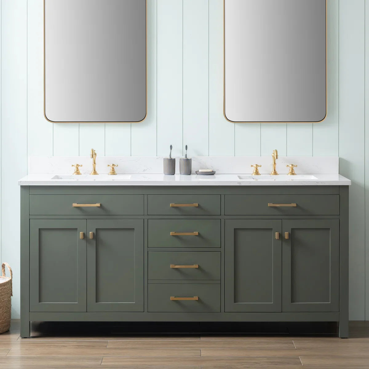 Ajhane 72" Double Bathroom Vanity Set