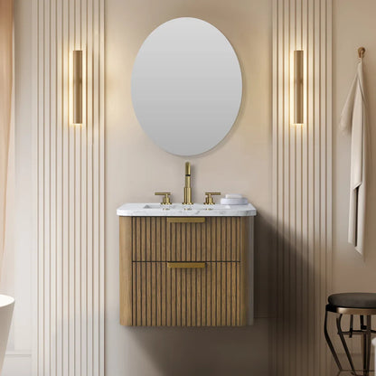 Liljan 24'' Wall-Mounted Single Bathroom Vanity with Engineered Stone Top