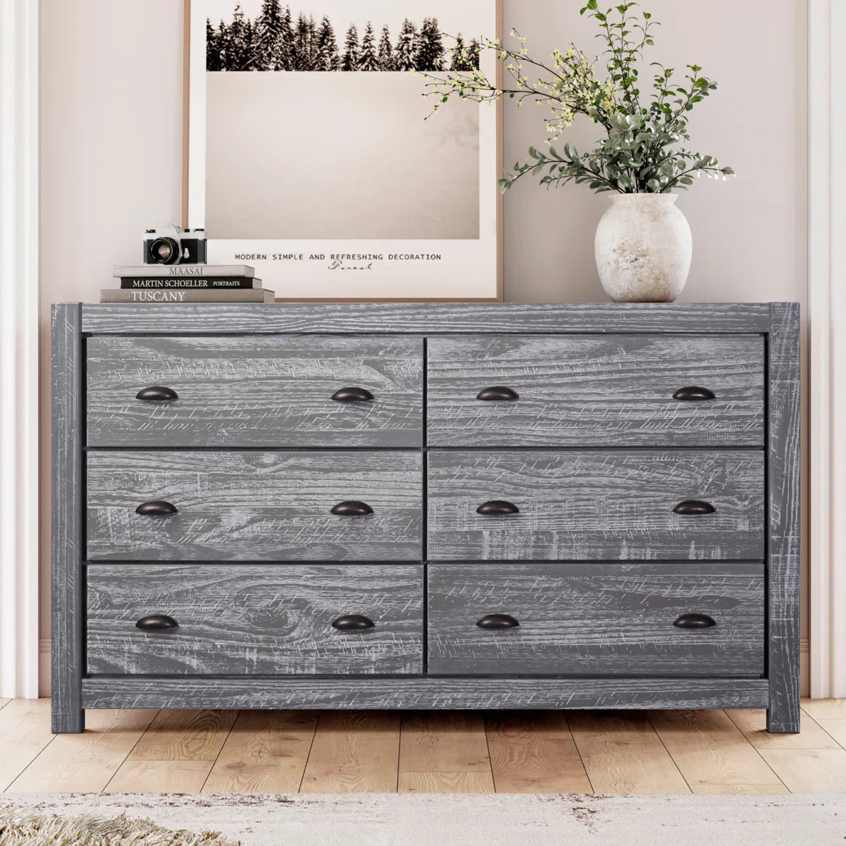 Montauk Solid Wood 59.5'' W 6 - Drawer Dresser