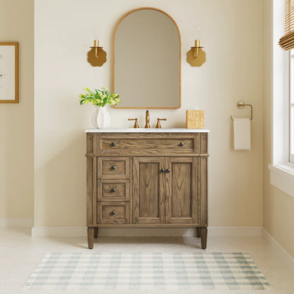 Rivers 36'' Single Bathroom Vanity with Marble Top