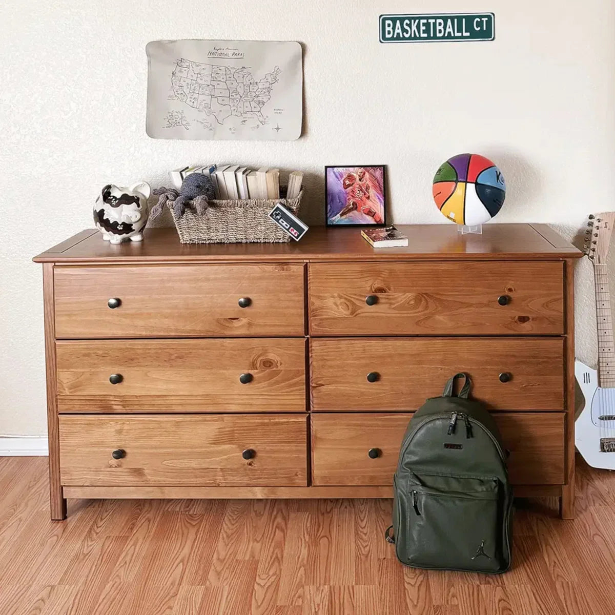 Shaker Solid Wood 63.75'' W 6 - Drawer Dresser